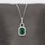 Art Deco 7x5mm, 1.2cts Zambian Emerald Pendant With Natural Diamonds in Solid 14k Gold For Sale - Image 3 of 7