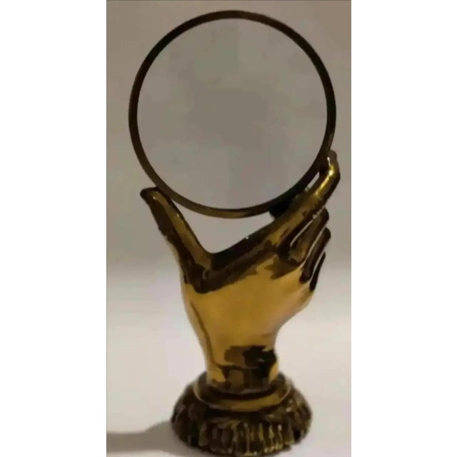 Art Deco Late 20th Century Maitland-Smith Figural Hand Shaped Desktop Magnifying Glass For Sale - Image 3 of 13