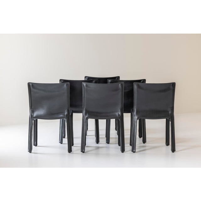 Model 413 Cab Dining Chairs by Mario Bellini for Cassina, 1977, Set of 6 For Sale - Image 12 of 16