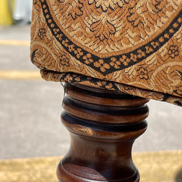Victorian Style Damask Upholstery Wingback Chairs by Southwood, a Pair For Sale - Image 9 of 17