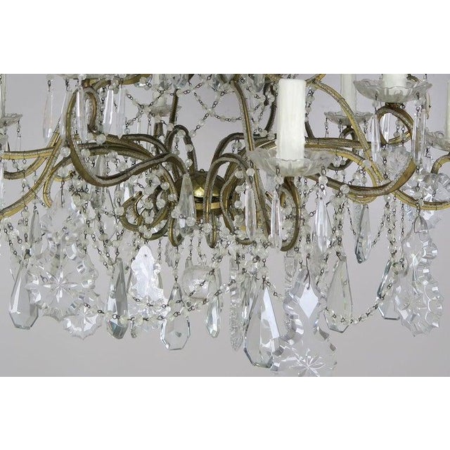 10-Light French Louis XV Style Crystal Beaded Chandelier, Circa 1930s For Sale - Image 9 of 13