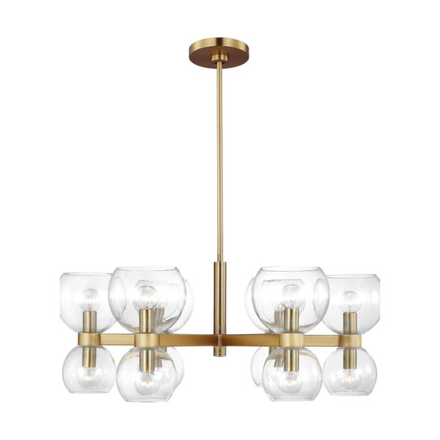 2020s Kate Spade by Visual Comfort Studio Londyn Chandelier, Burnished Brass & Clear Glass, Small For Sale - Image 5 of 5