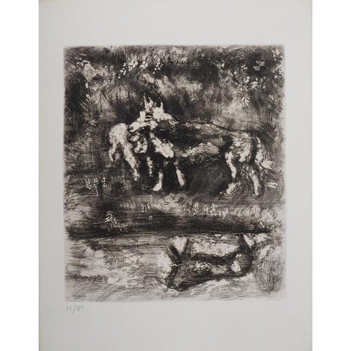 Marc Chagall, The Wolf and the Lamb, Original Engraving For Sale - Image 5 of 5