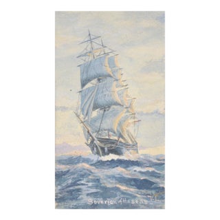 "Soverign of the Seas" - Seascape With Sailing Ship by Victor Lind For Sale