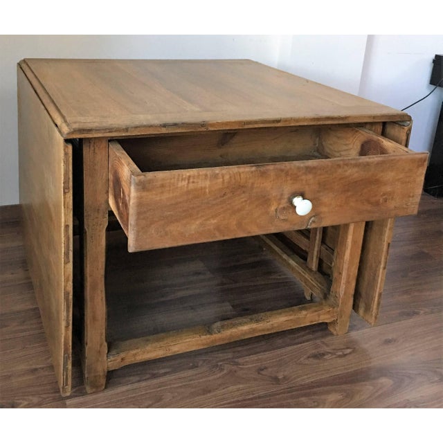 Spanish, 18th Century Drop-Leaf Table with Four Gate-Leg and Three Drawers For Sale - Image 17 of 18