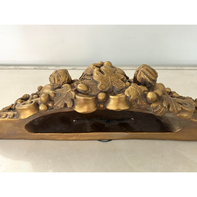 Mid 20th Century Vintage Gold Victorian Gold Cherub Jardiniere/Planter Wall Pocket For Sale - Image 5 of 7