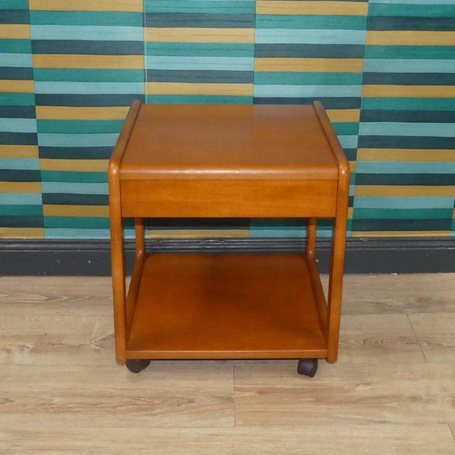 Vintage Side Table on Wheels with Drawer, 1990s For Sale - Image 10 of 12
