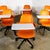 Set of 6 Early 21st Century Modern Steelcase Orange Node Task Chairs W/Work Surface & 5 Prong Base For Sale - Image 9 of 12