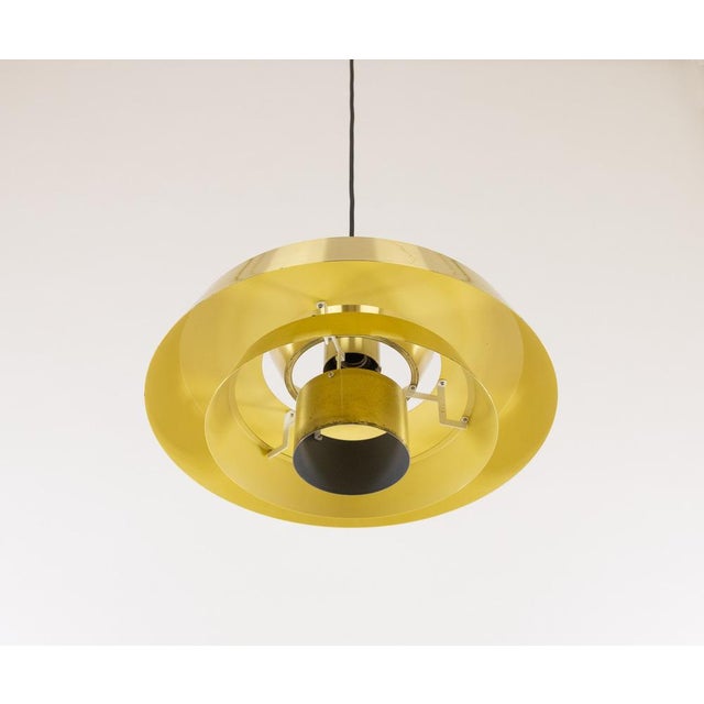 Metal Brass Nova Pendant by Jo Hammerborg for Fog & Mørup, 1960s For Sale - Image 7 of 8