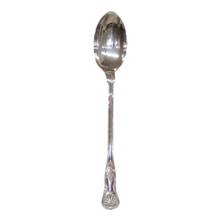 Mid 20th Century Towle Silversmiths Silverplated Large Serving Spoon Scrollwork Shell Motif For Sale