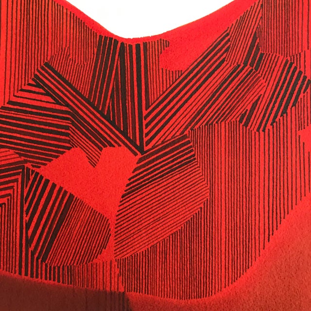 This is a vintage print made by artist Michel Tourlière. The piece is titled: Une fleur de vigne en forme de cœur. Signed...