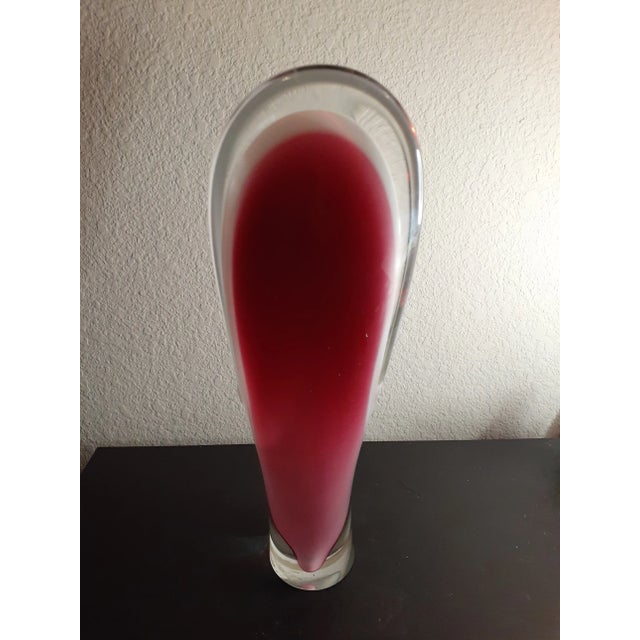 Green 1962 Signed Flygsfors Coquille Paul Kedelv Sweden Sommerso Vase For Sale - Image 8 of 10