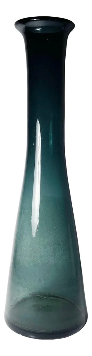 Blenko Architectural Glass Vase Model 5415 in Charcoal by Wayne Husted