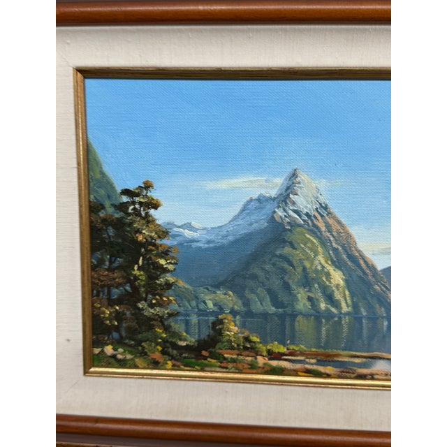 Paul Cato Mitre Peak and Milford Sound, New Zealand Original Artwork, Signed For Sale - Image 10 of 12