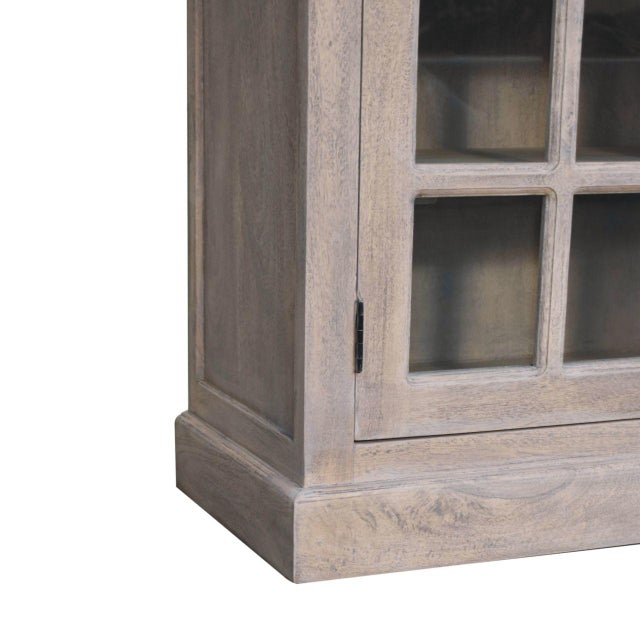 Wood Mango Wood Display Cabinet With Glazed Doors For Sale - Image 7 of 8