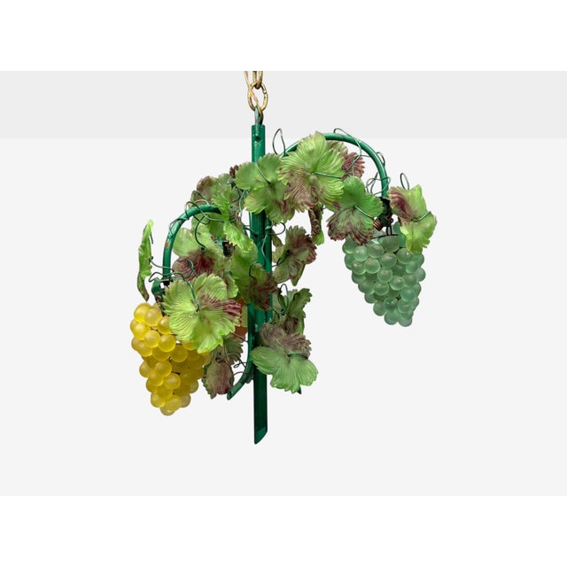 Glass Italian Modern, Murano Glass, Art Glass, Grape Bunch Pendant Light, Italy, 1950s For Sale - Image 7 of 10