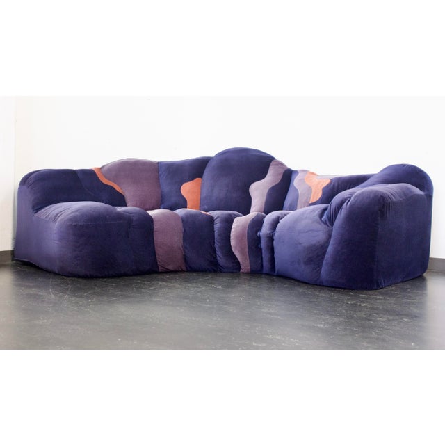 Postmodern Organic Polster Mit Pep Design Studio Sofa in Velour, Germany, 1980s For Sale - Image 13 of 17
