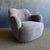 Mid-Century Modern Mid Century Style Swivel Chair in Ecorcé Stone Washed Linen For Sale - Image 3 of 10