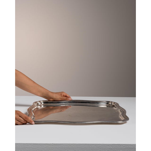 Mid 20th Century 20th Century Italian Silver-Plated Tray For Sale - Image 5 of 15