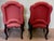 French Red Upholstered Side Chairs- a Pair For Sale - Image 3 of 9