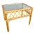 Boho Chic Serpentine Rattan Glass Top Side Table For Sale