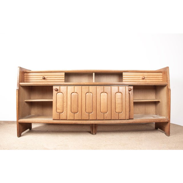 Large Sideboard in Oak and Danikowski Ceramics by Guillerme et Chambron for Votre Maison, 1960s For Sale - Image 6 of 18