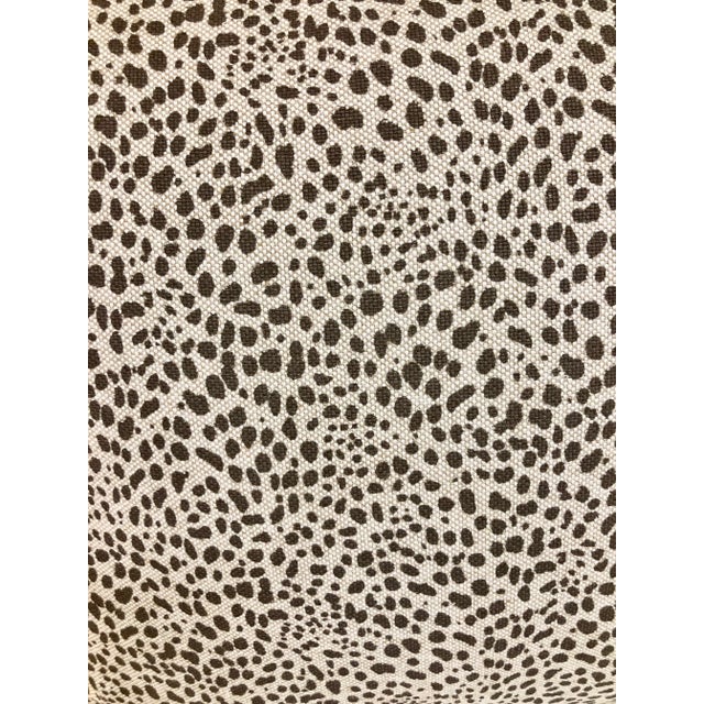 Animal Print Toss Pillow With Coral Linen Details For Sale - Image 9 of 12