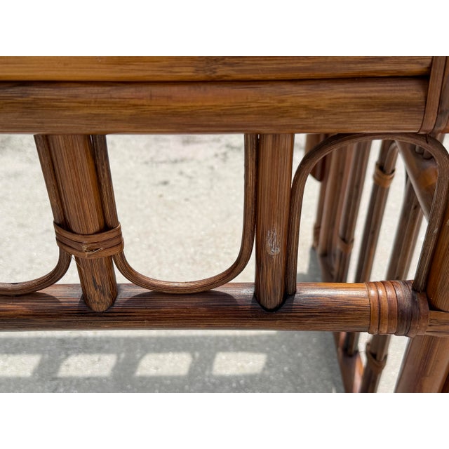 Vintage Organic Modern Rattan and Bamboo End Table For Sale - Image 10 of 12
