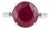 Ruby Solitaire Ring With Diamond in 925 Sterling Silver - Size 7 For Sale
