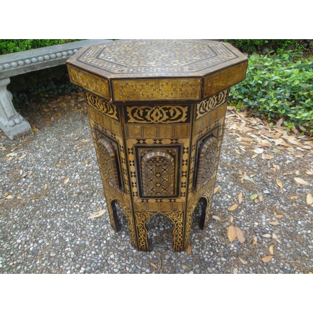 Brown Pair of Middle Eastern Moorish Style Tables For Sale - Image 8 of 12