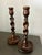 Early 20th Century Vintage Pair English Oak Barley Twist Candlesticks – Pair of Antique Wooden Candle Holders For Sale - Image 5 of 9