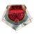Murano Sommerso Glass Bowl. Red, Green, Blue, Clear. Sticker Present. For Sale