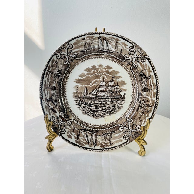 Gold Vintage Large Brass Easel Stand For Sale - Image 8 of 12