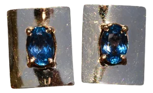 The Shields: Yellow Gold Topaz Shield Earrings, 2 Pieces