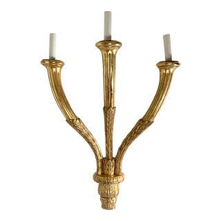 Rose Tarlow 3-Arm Gilt-Wood Sconce, Unmarked For Sale