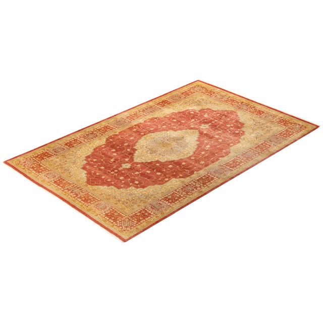 Orange Mogul, One-of-a-Kind Hand-Knotted Area Rug - Orange, 6' 1" x 9' 6" For Sale - Image 8 of 8