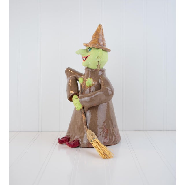 Postmodern Signed Postmodern Feminist Sculptural Pottery - Witch Teapot For Sale - Image 3 of 14