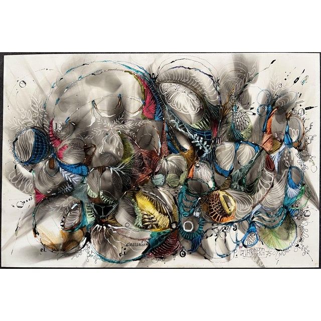 Black Pino La Vardera, Torremolinos, 1975, Mixed Media on Paper For Sale - Image 8 of 10