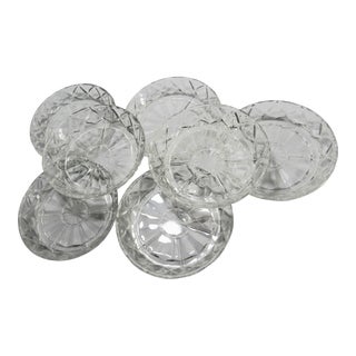Late 20th Century Vintage Wine Glass Coasters Made of Glass, Set of 6 For Sale