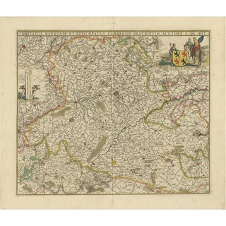 Antique Map of the Hainaut Region France by F. De Wit, 1680 For Sale