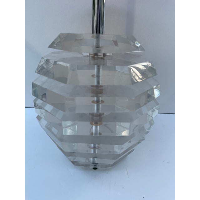 Transparent George Bullio Stacked Lucite Lamp For Sale - Image 8 of 13