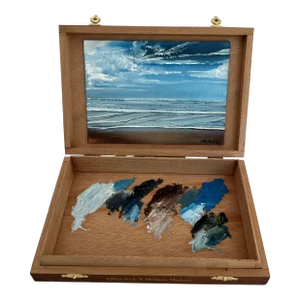 Cali Dreamin Box, Original Oil Painting Assemblage Artwork by Jessica Fairley