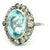 1930s Art Deco Platinum Aquamarine Diamond Halo Ring, 10 Ct, Size 8 For Sale - Image 13 of 14
