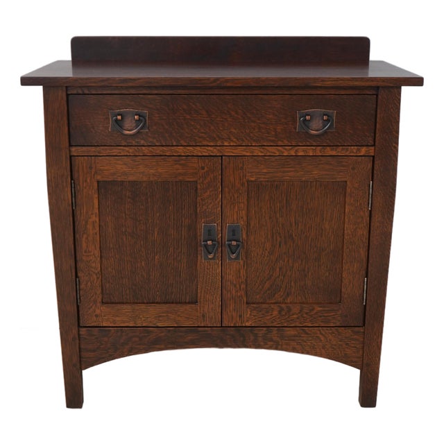 Stickley Mission Oak 1 Drawer Console Server Cabinet For Sale