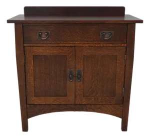 Stickley Mission Oak 1 Drawer Console Server Cabinet