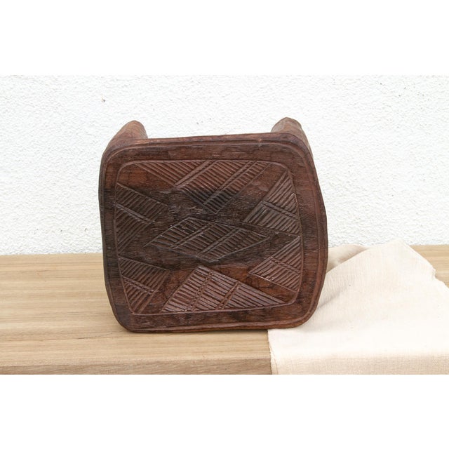 African Firelight Nupe Carved Stool For Sale - Image 3 of 6