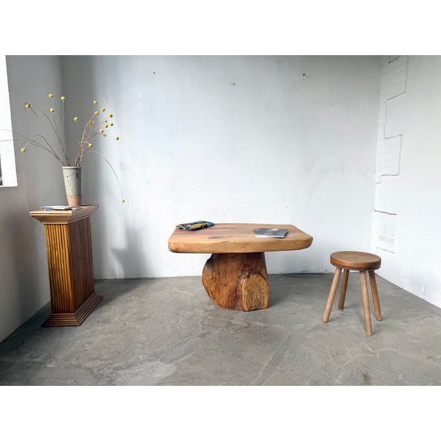 Vintage Brutalist Coffee Table in Cedar, 1970s For Sale - Image 4 of 18