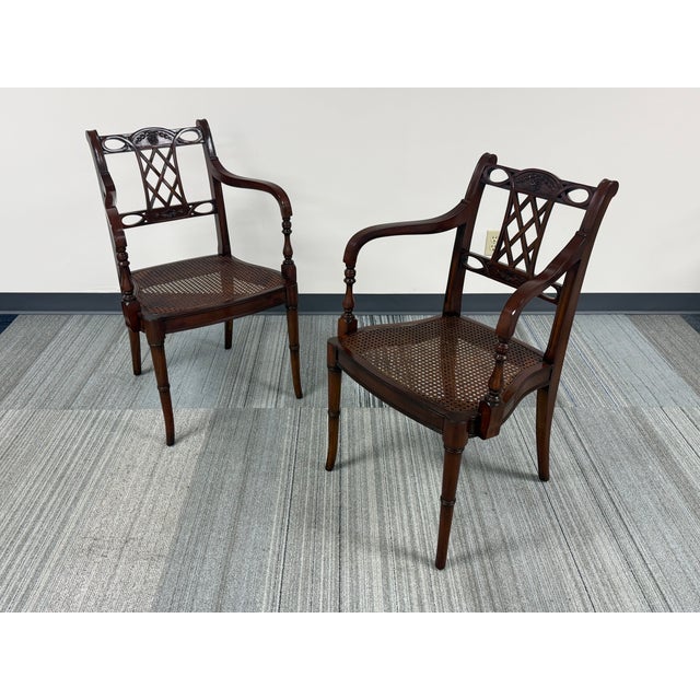 1980s English Style Regency Armchair by Maitland Smith ~ a Pair For Sale - Image 5 of 10