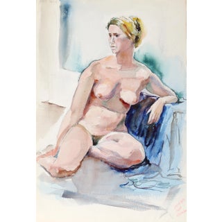 Eve Nethercott, Nude (Carol Kirshenbaum) (P5.5), Watercolor on Paper For Sale