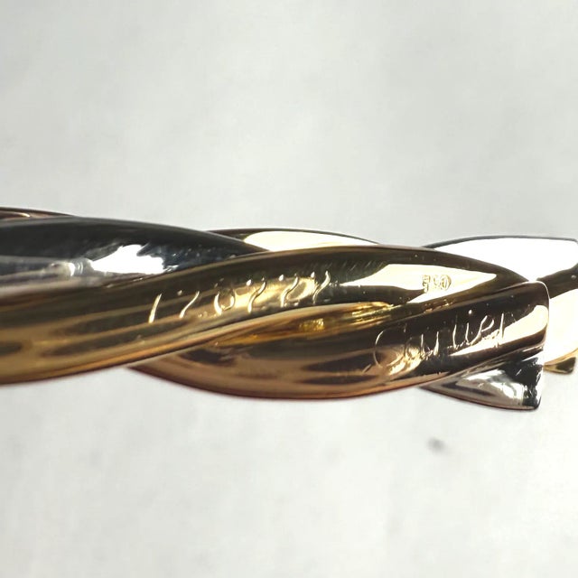 Vintage Cartier Trinity 18k Tri-Color Gold Money Clip or Tie Pin Signed 728222 For Sale In New York - Image 6 of 11